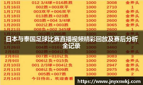 日本与泰国足球比赛直播视频精彩回放及赛后分析全记录